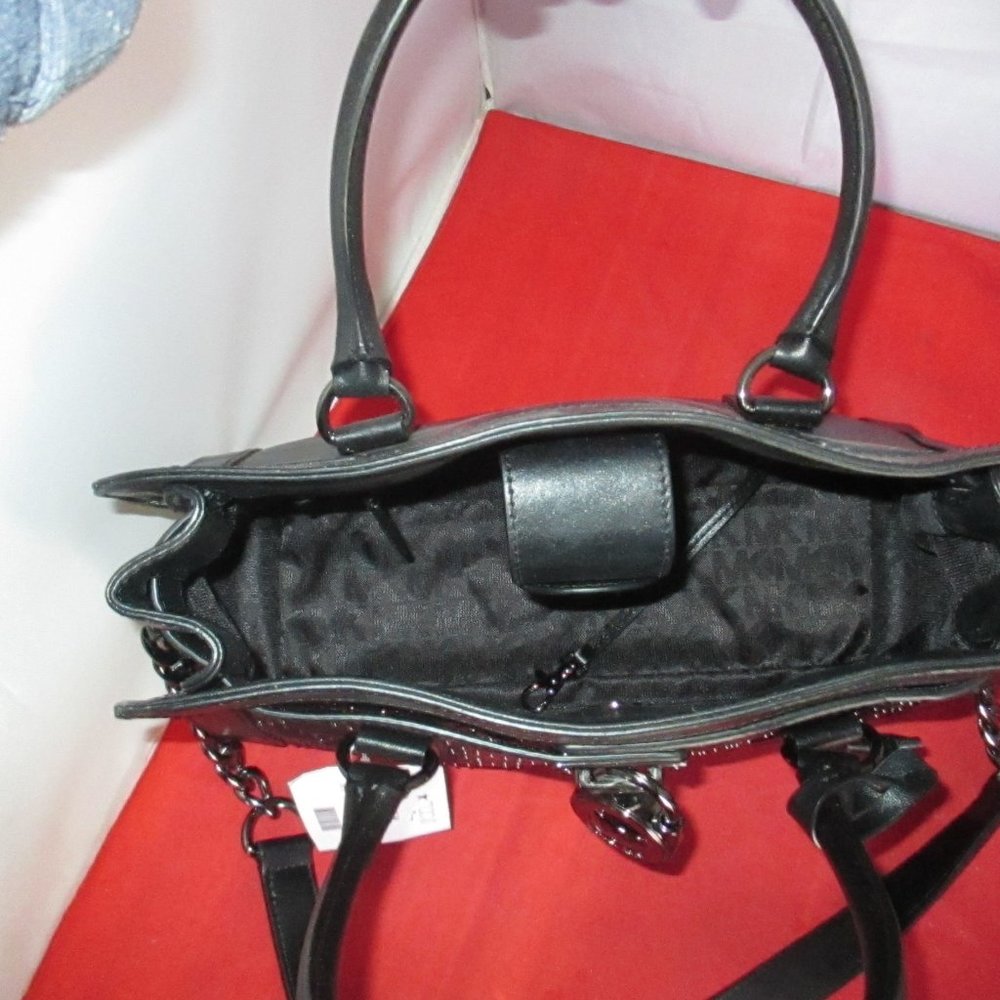 Michael Kors Hamilton Micro Stud E / W Satchel $398 Black #026 - Picture 8 of 15